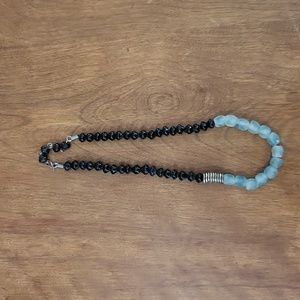Blue & black bead Necklace